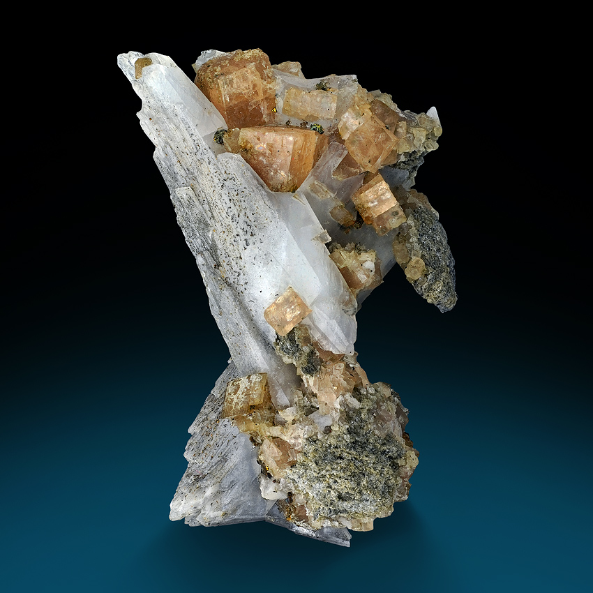 Whewellite With Dolomite Chalcopyrite