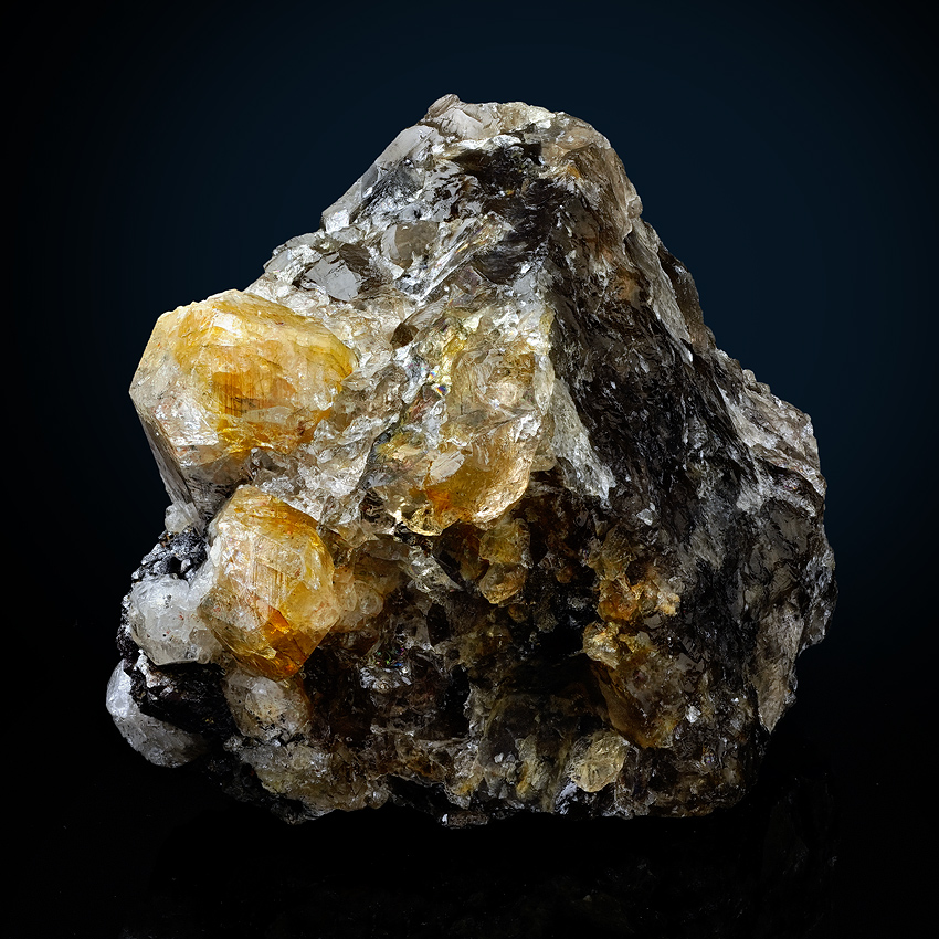 Phenakite On Smoky Quartz