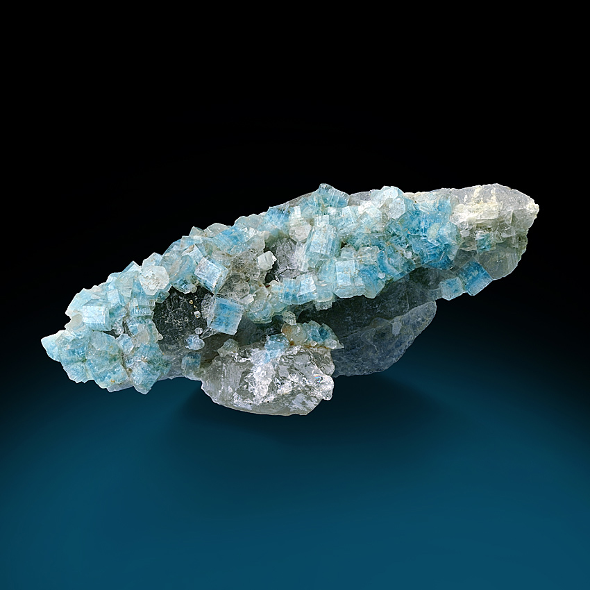 Aquamarine On Smoky Quartz