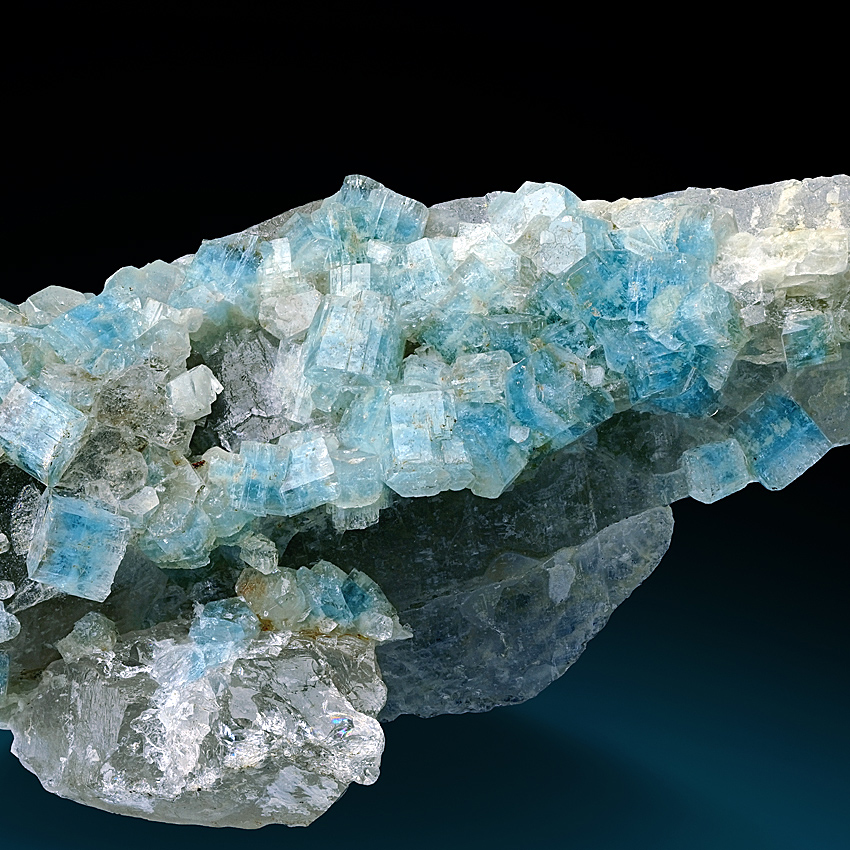 Aquamarine On Smoky Quartz