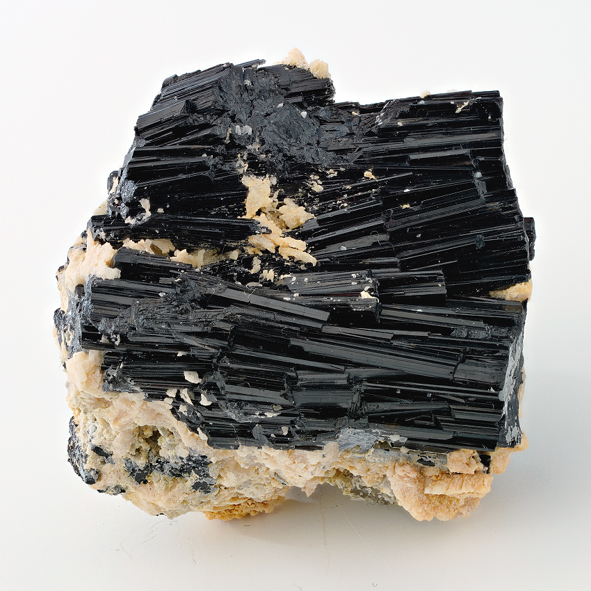 Schorl On Orthoclase