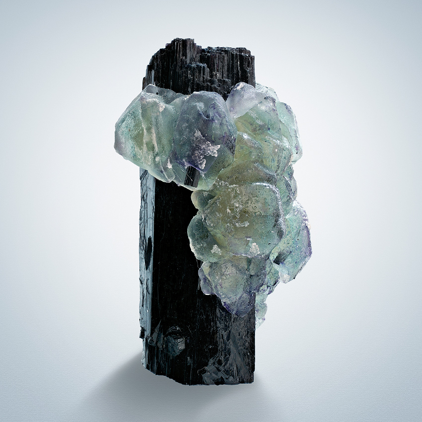 Fluorite On Schorl