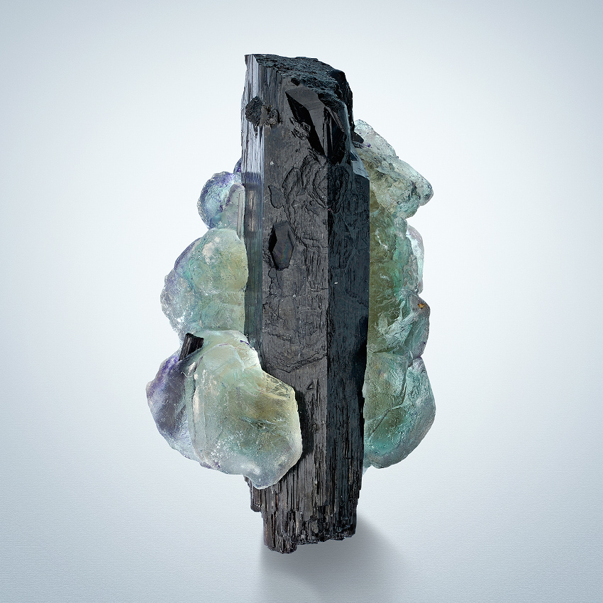 Fluorite On Schorl