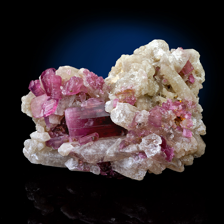 Tourmaline Var Rubellite On Quartz