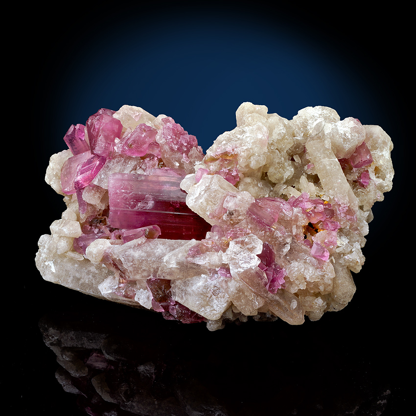 Tourmaline Var Rubellite On Quartz