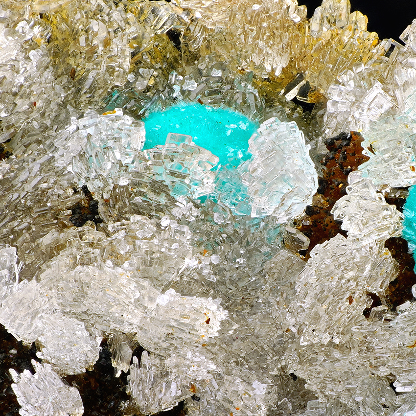 Rosasite & Hemimorphite On Limonite