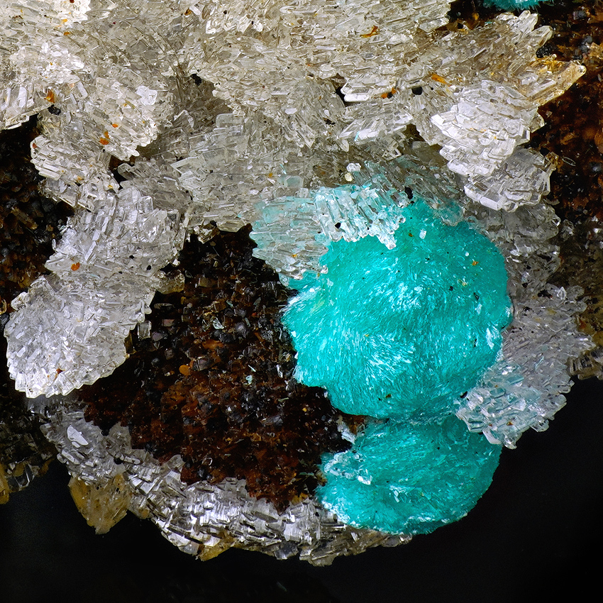 Rosasite & Hemimorphite On Limonite