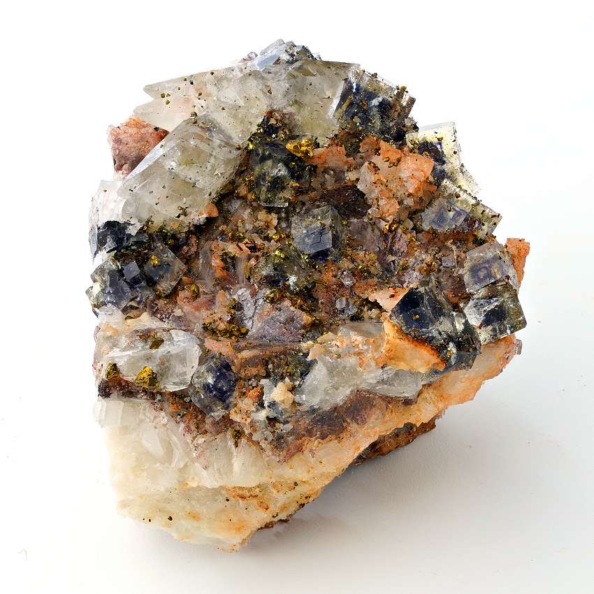 Fluorite Calcite & Chalcopyrite Dolomite