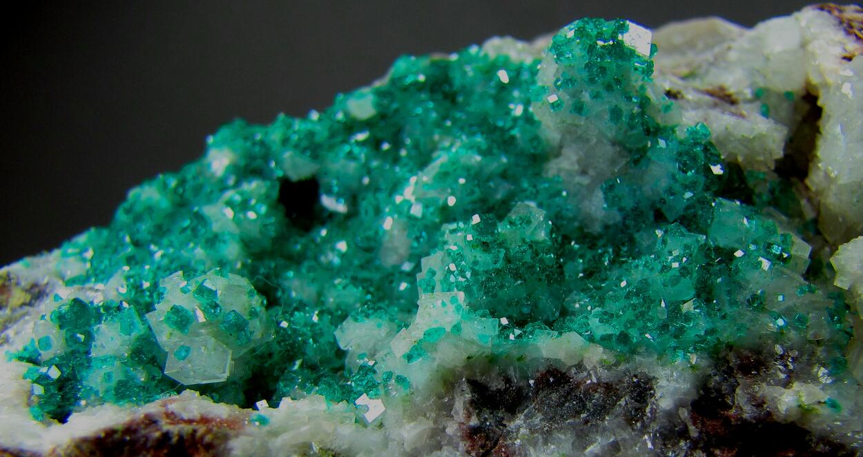 Dioptase On Calcite