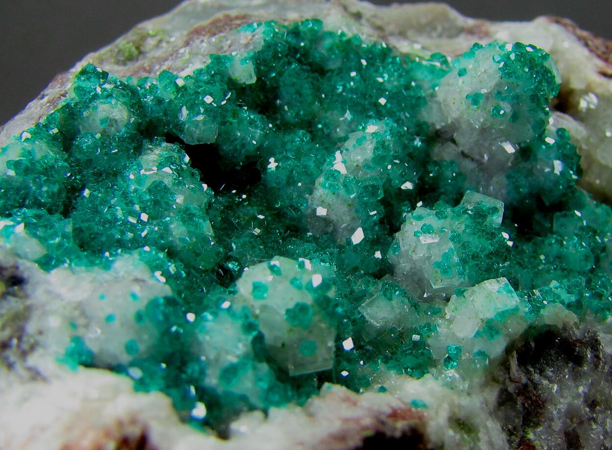 Dioptase On Calcite