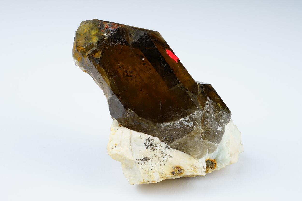 Smoky Quartz Chlorite & Garnet Var Spessartine