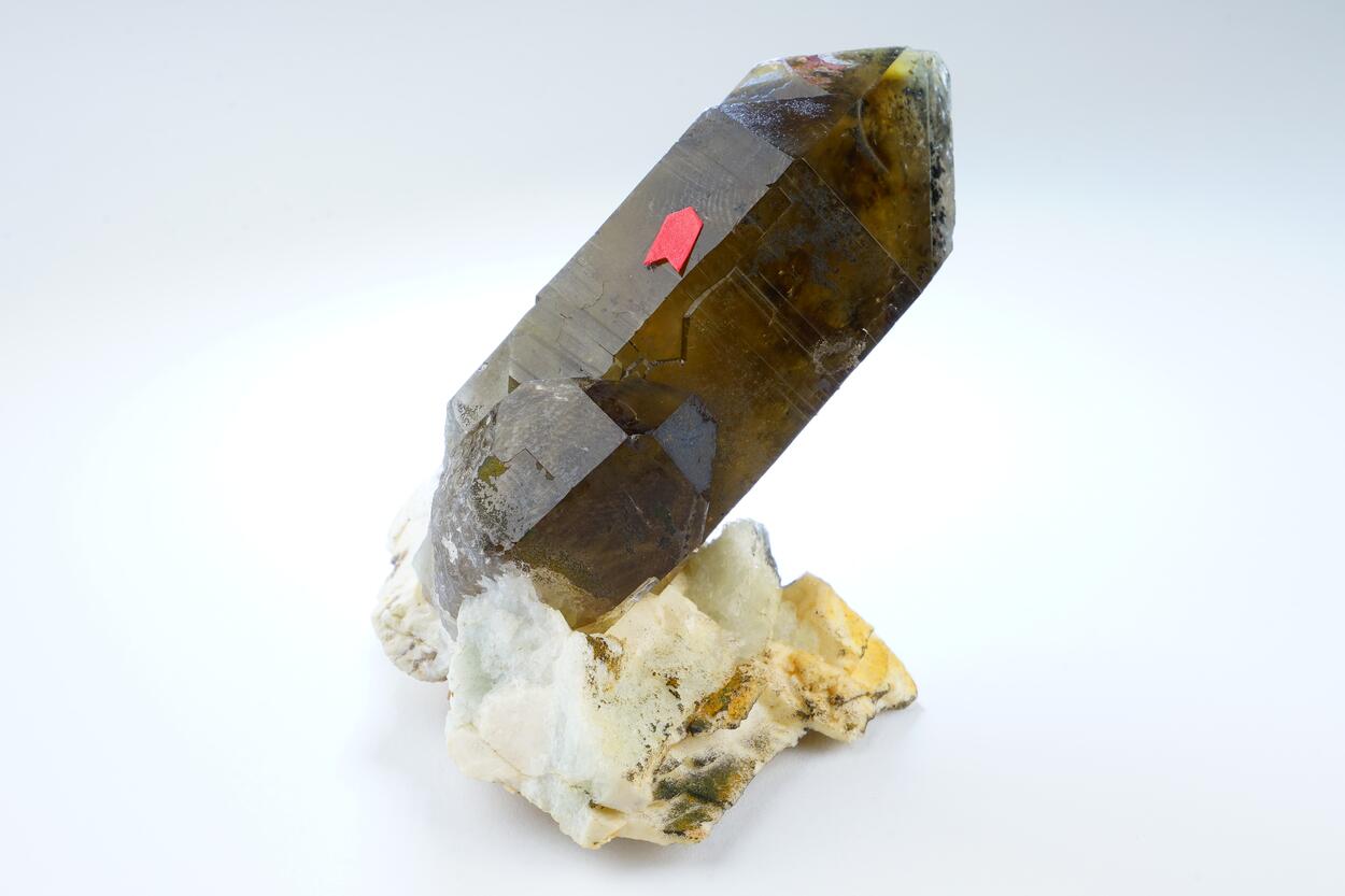 Smoky Quartz Chlorite & Garnet Var Spessartine