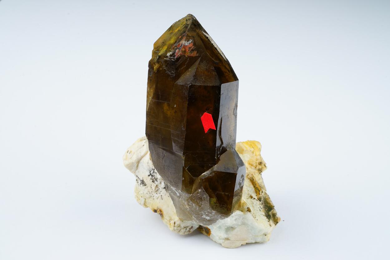 Smoky Quartz Chlorite & Garnet Var Spessartine