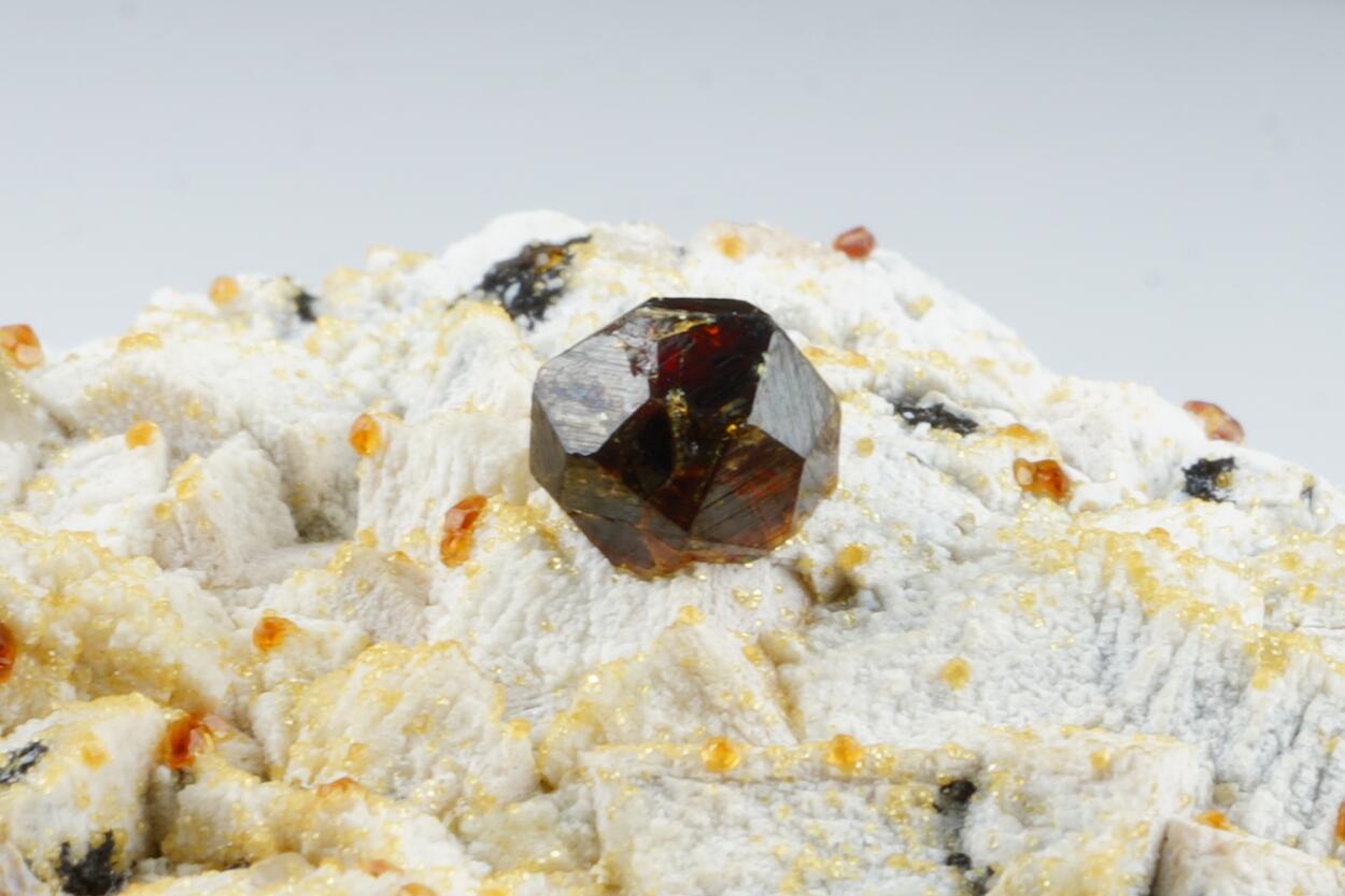 Garnet Var Spessartine Hyalite & Smoky Quartz