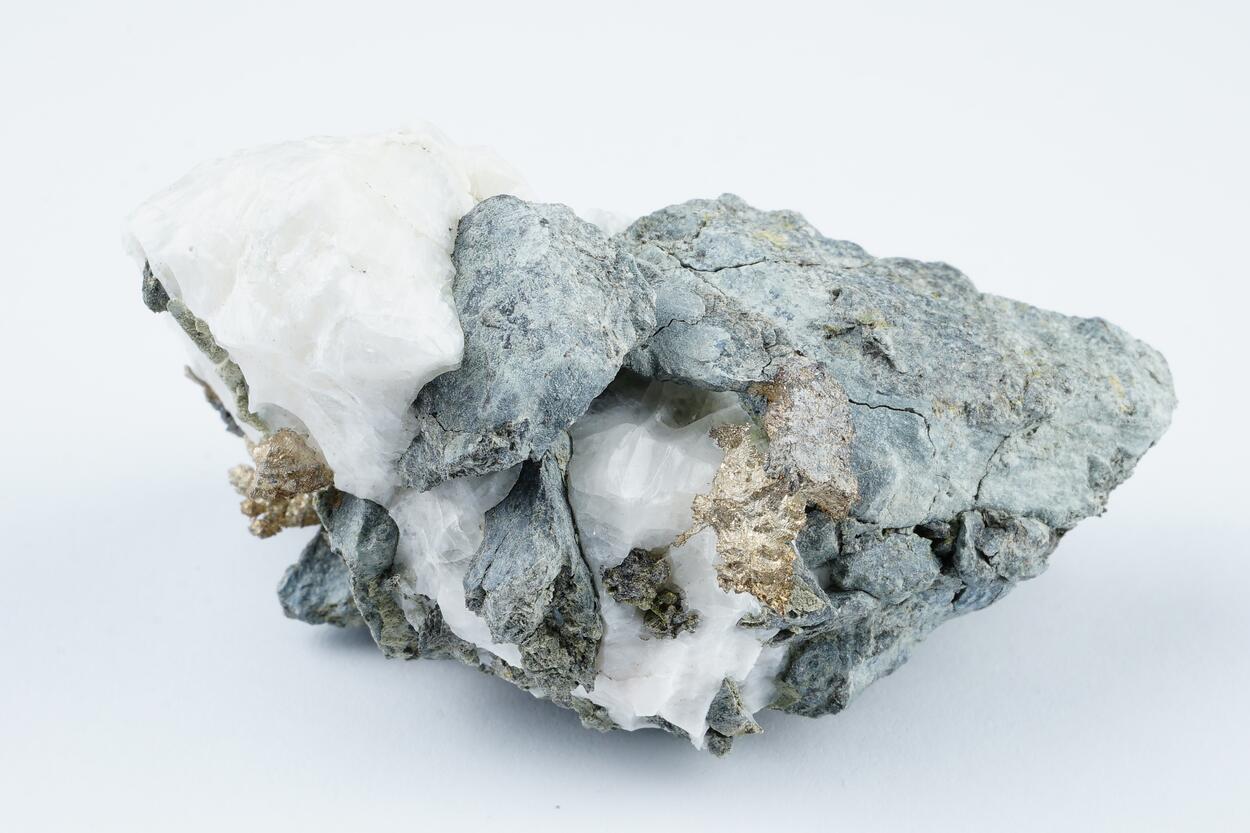 Native Silver Acanthite & Calcite