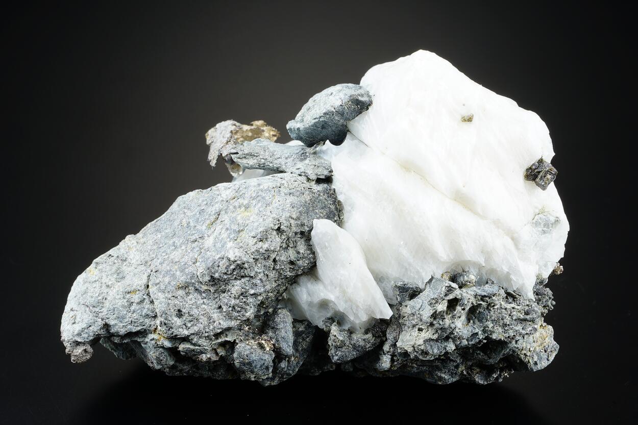 Native Silver Acanthite & Calcite