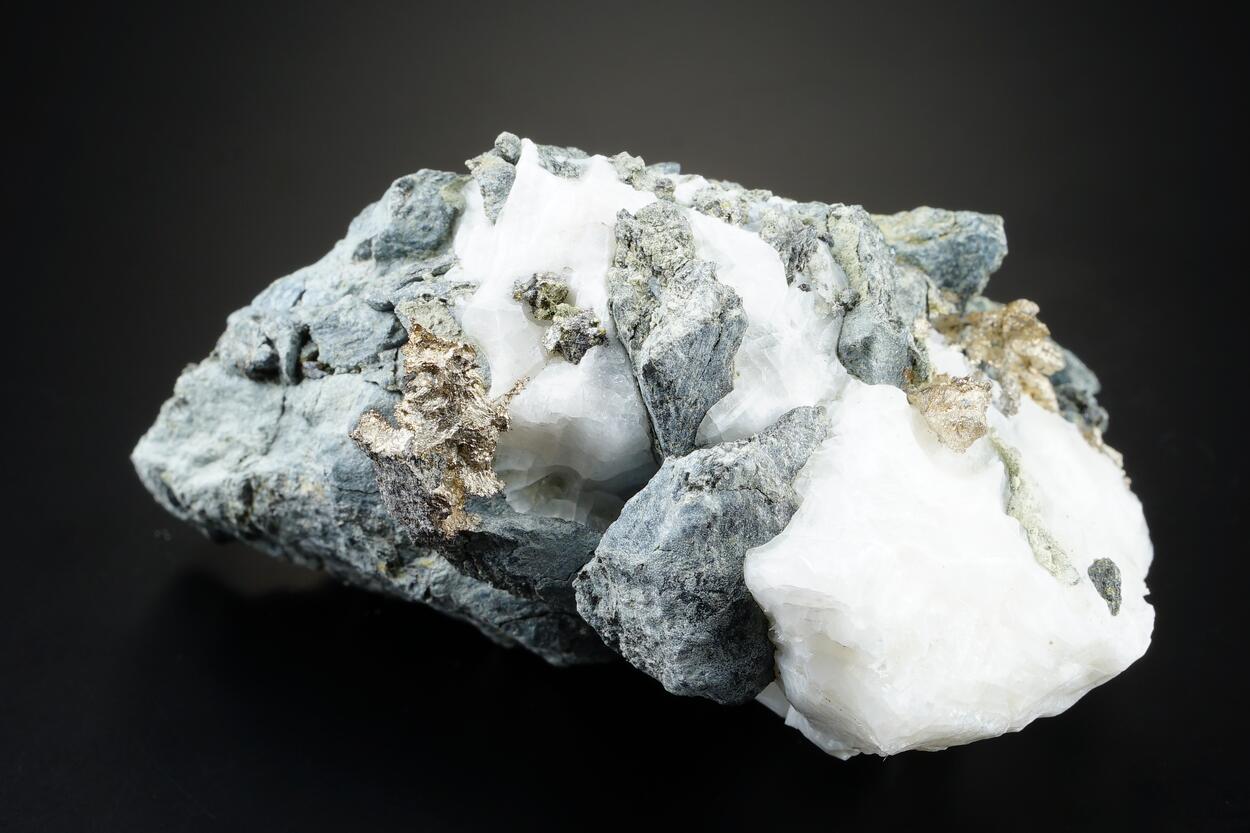 Native Silver Acanthite & Calcite