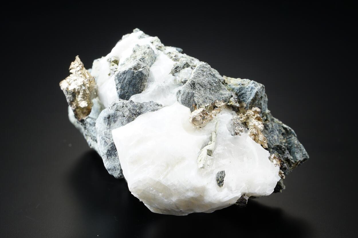 Native Silver Acanthite & Calcite