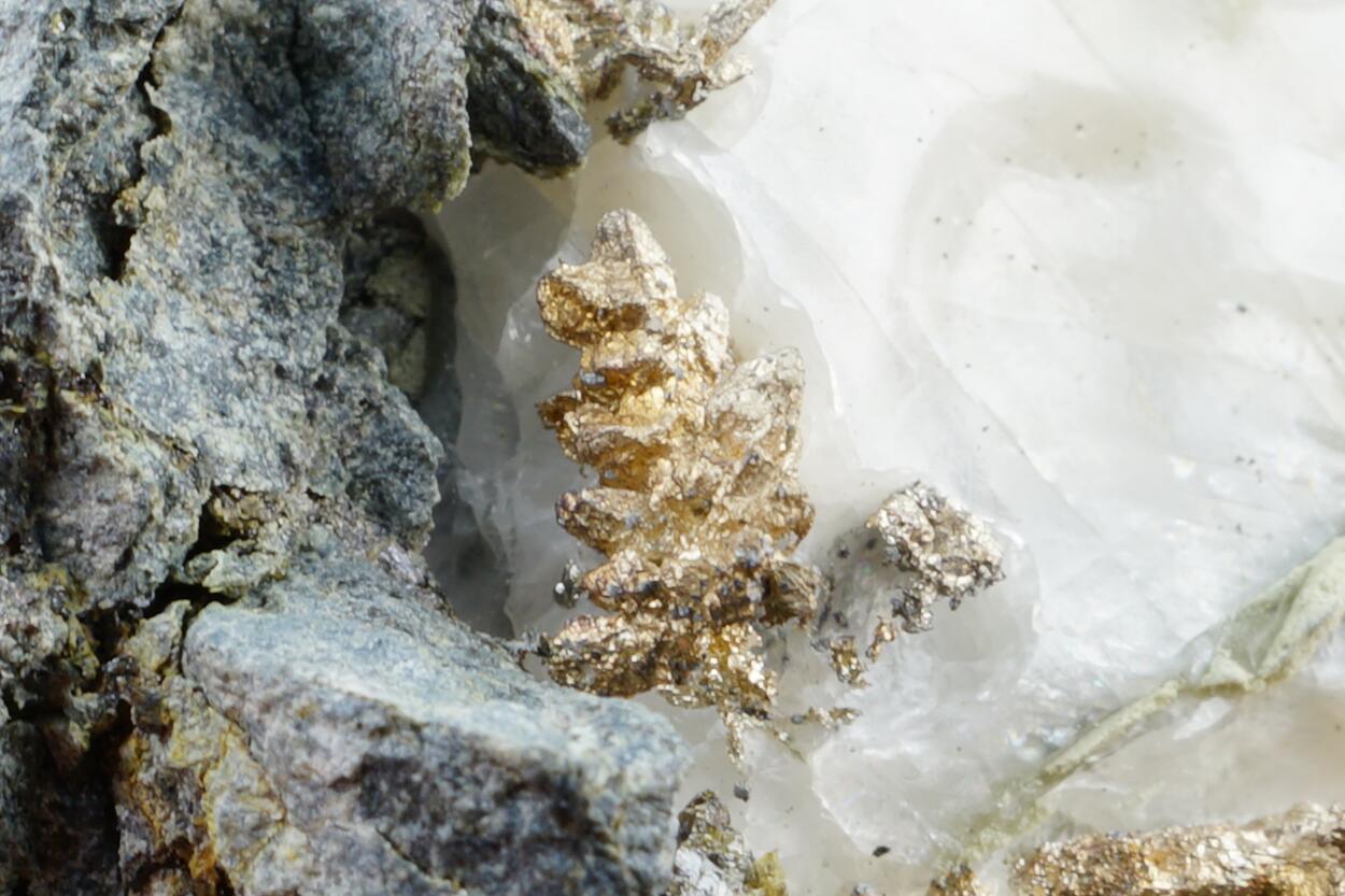 Native Silver Acanthite & Calcite