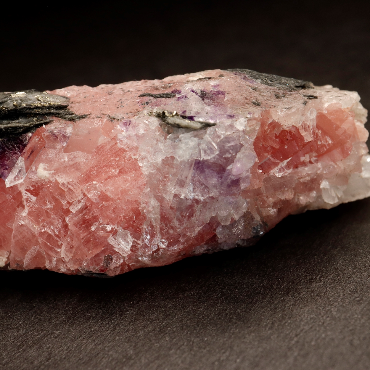 Rhodochrosite Pyrite Fluorite & Quartz