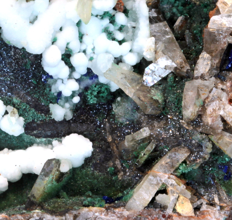 Zincolivenite Azurite Baryte Dolomite Calcite & Aragonite