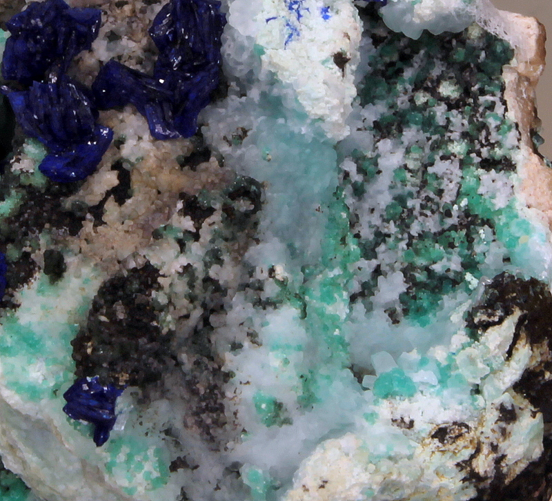 Azurite Smithsonite Adamite & Gibbsite