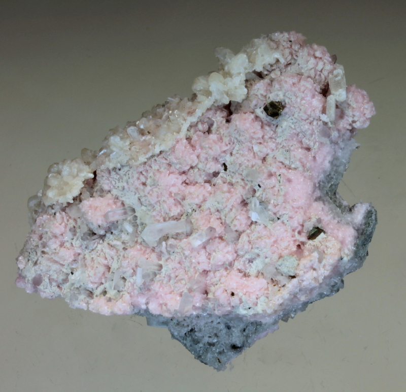 Rhodochrosite Stilbite Chalcopyrite & Quartz
