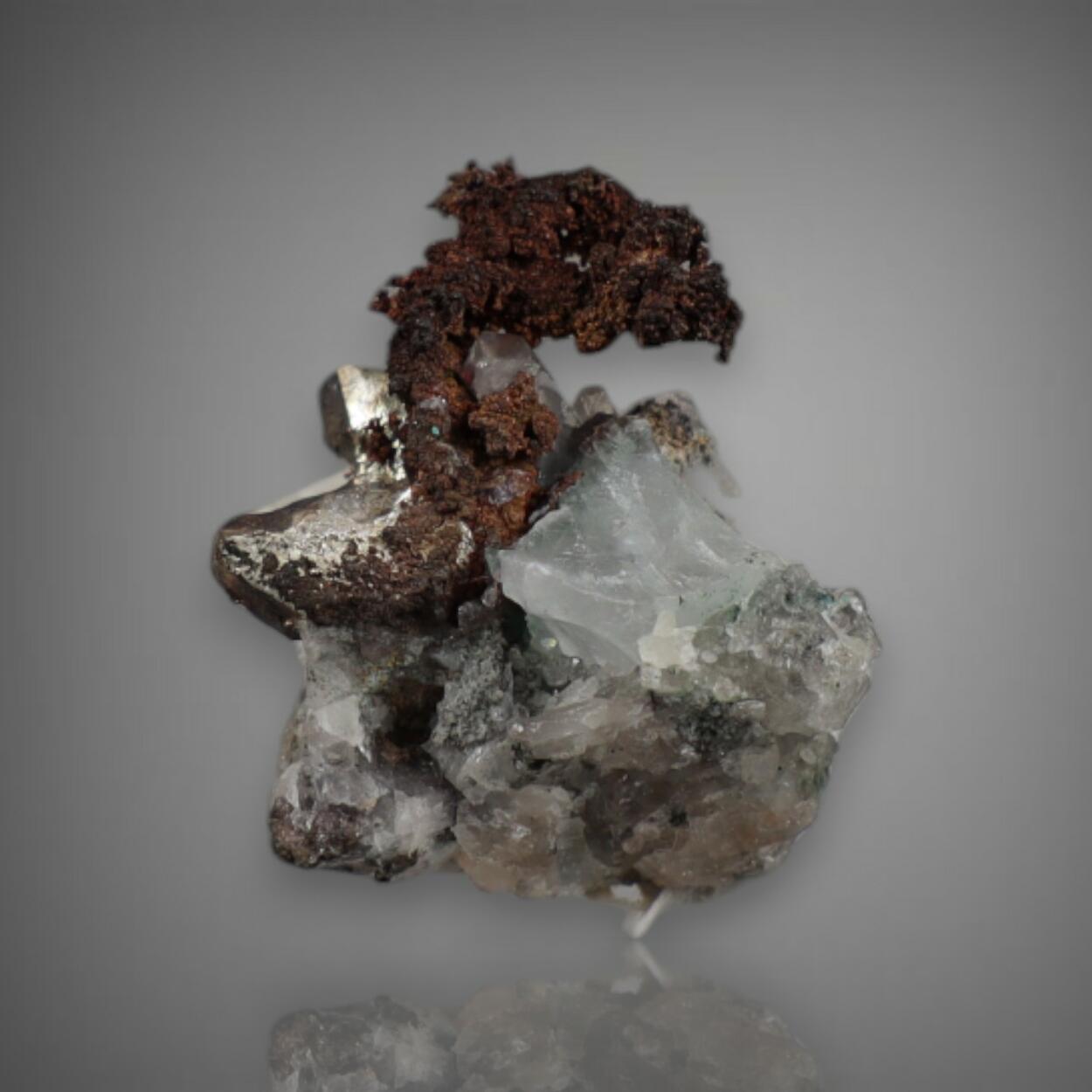 Native Silver Copper Quartz