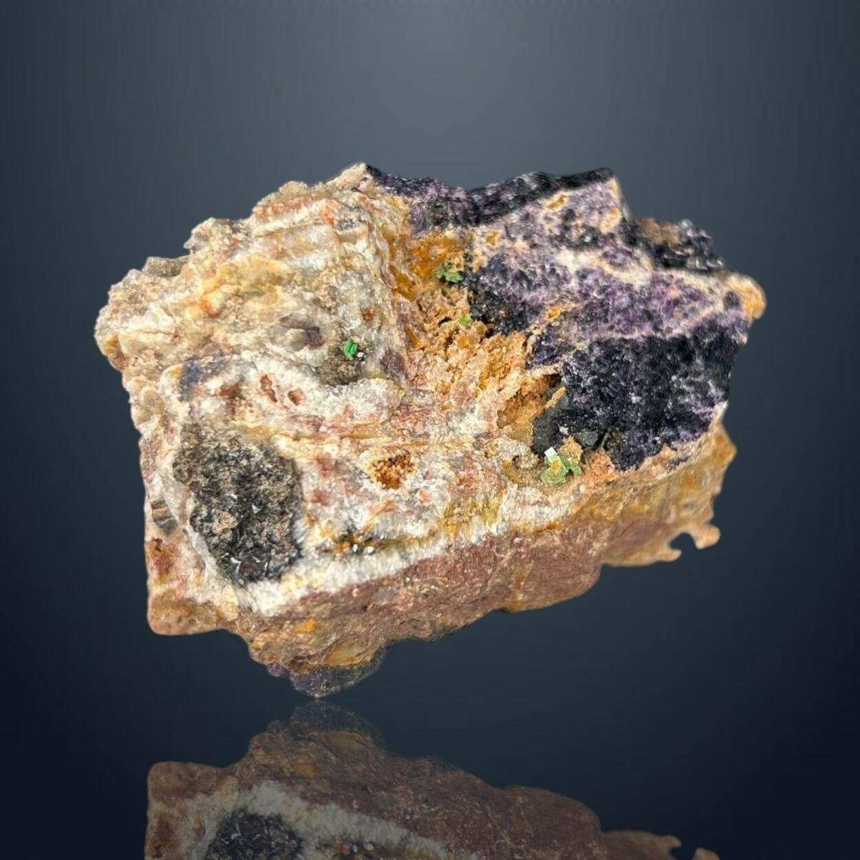 Torbernite & Fluorite