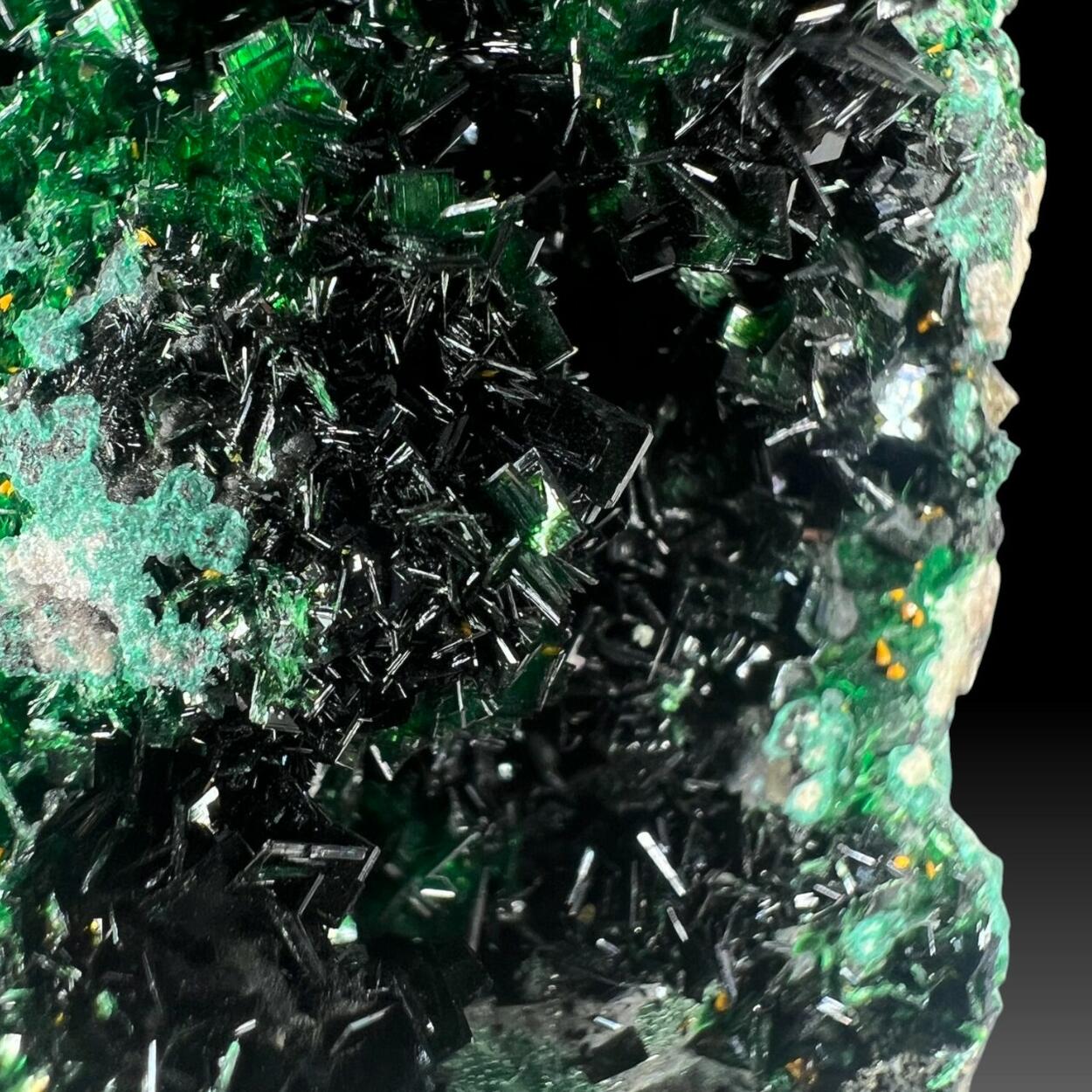 Metatorbernite With Kasolite & Malachite