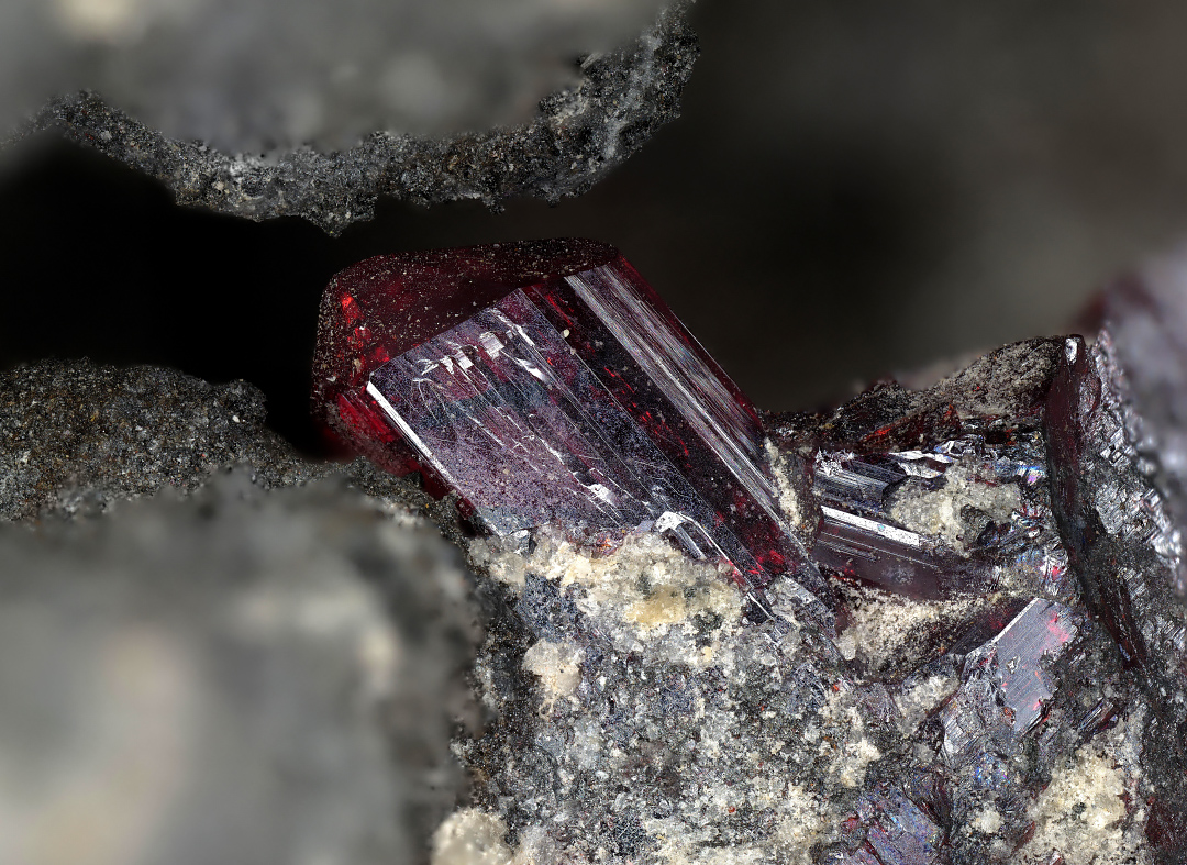 Proustite On Native Arsenic