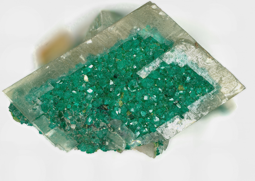 Dioptase On Calcite
