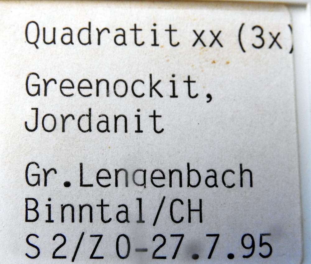 Quadratite Greenockite & Jordanite