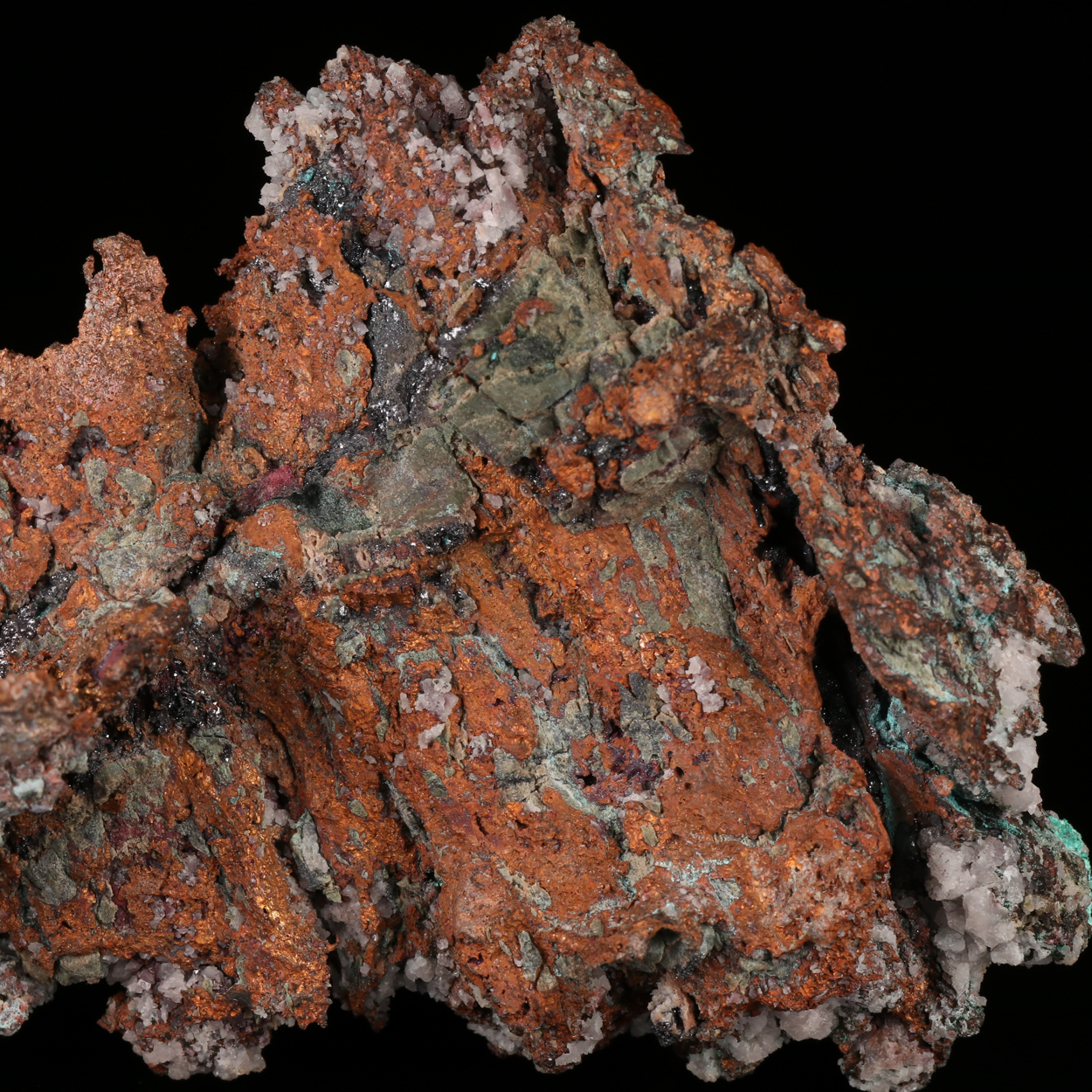 Native Copper & Cuprite With Quartz