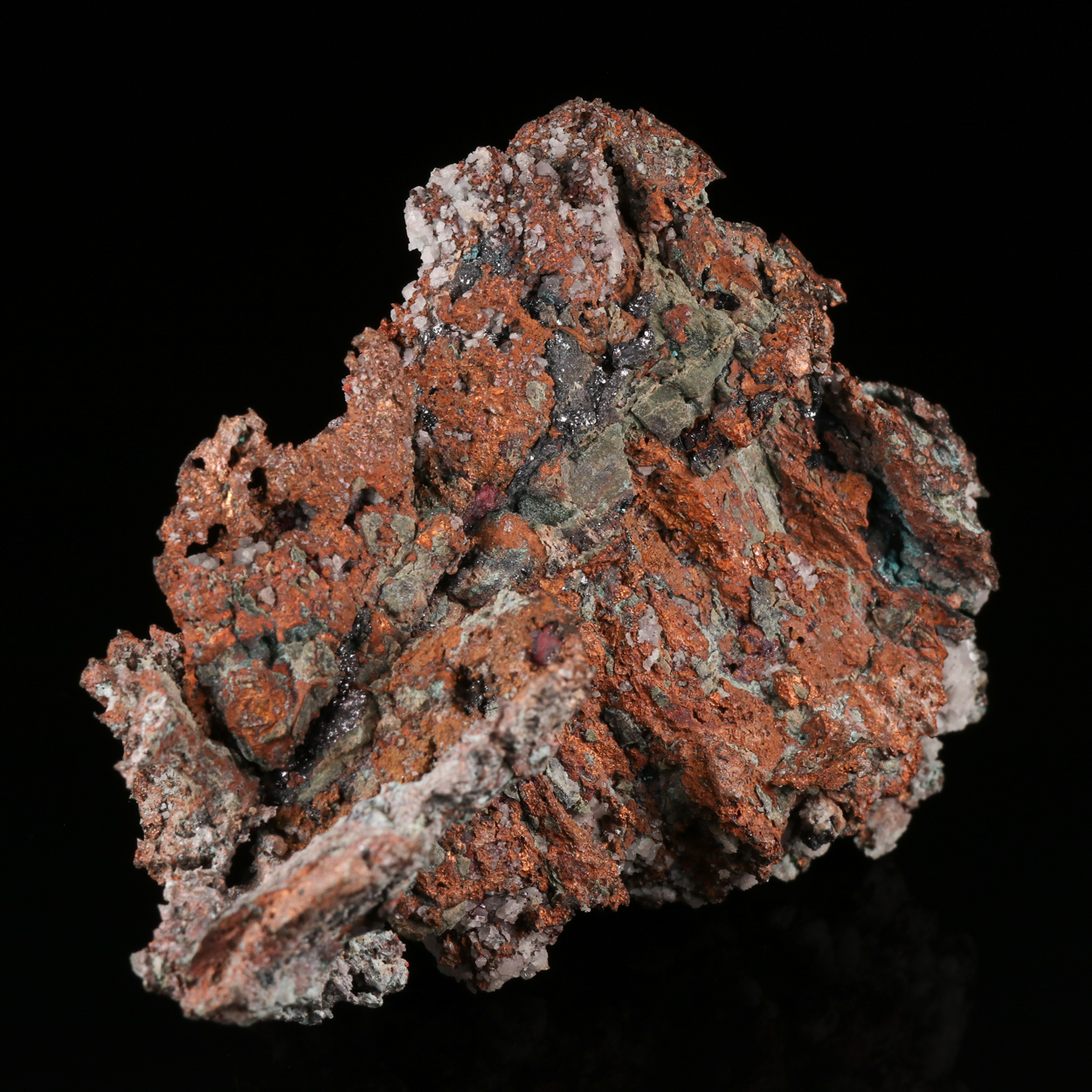 Native Copper & Cuprite With Quartz