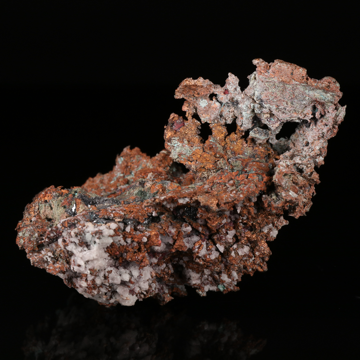 Native Copper & Cuprite With Quartz