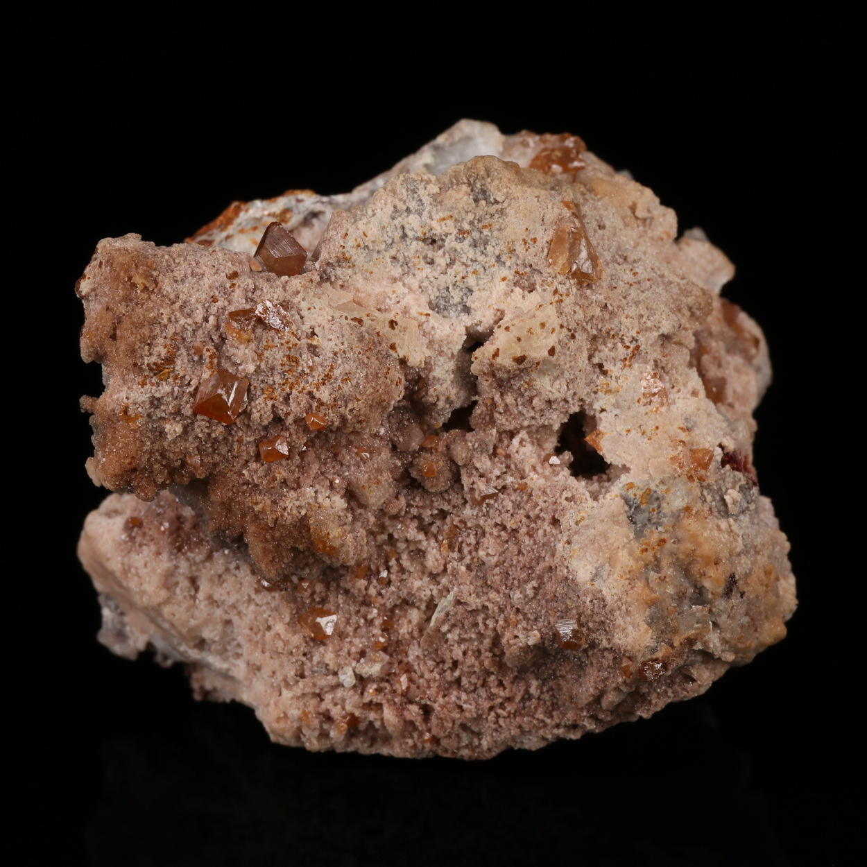 Wulfenite On Calcite On Dolomite