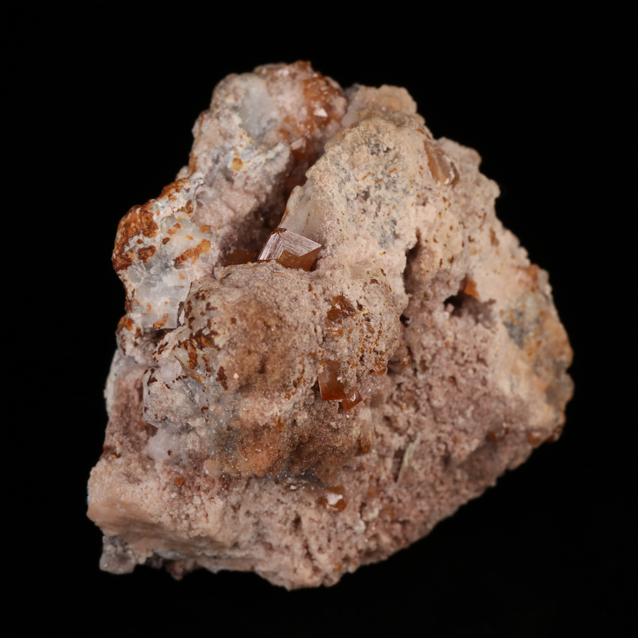 Wulfenite On Calcite On Dolomite