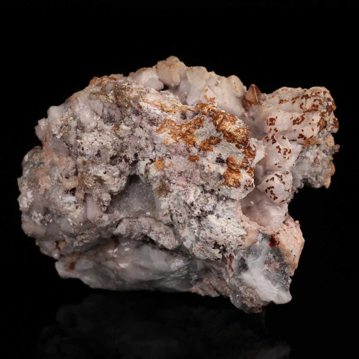 Wulfenite On Calcite On Dolomite