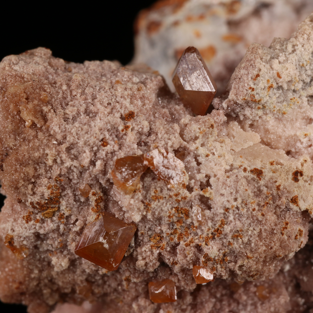 Wulfenite On Calcite On Dolomite