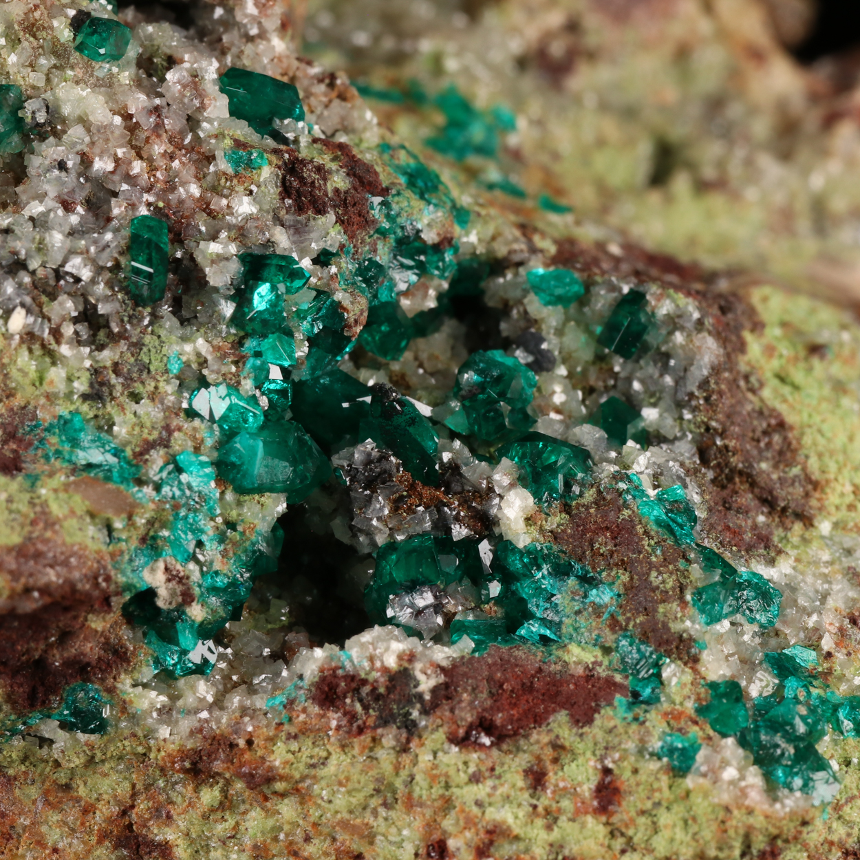 Dolomite With Dioptase