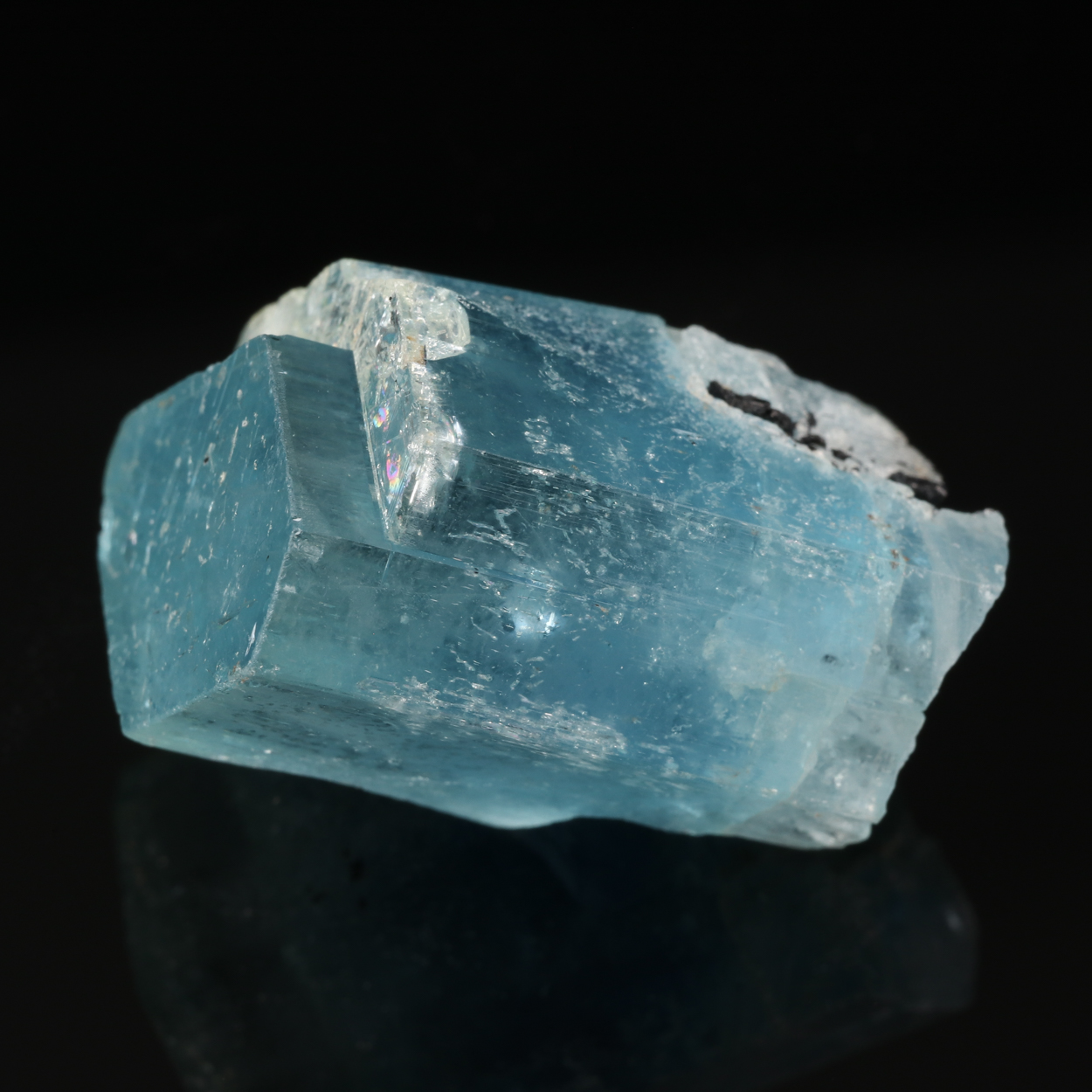 Aquamarine With Schorl