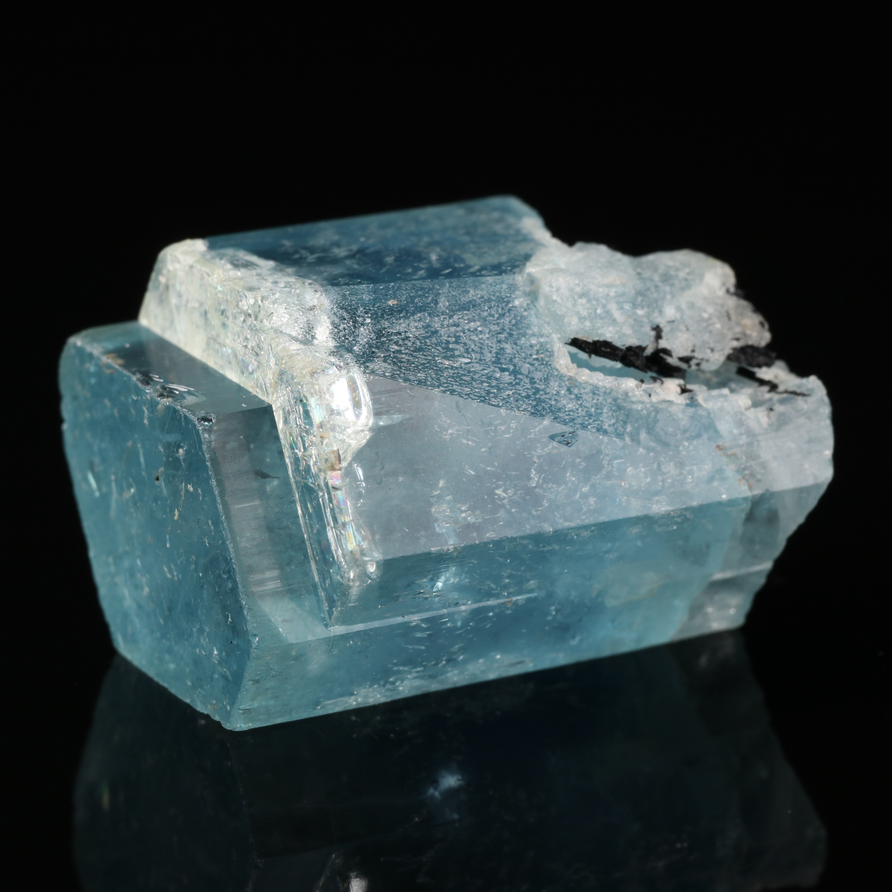 Aquamarine With Schorl