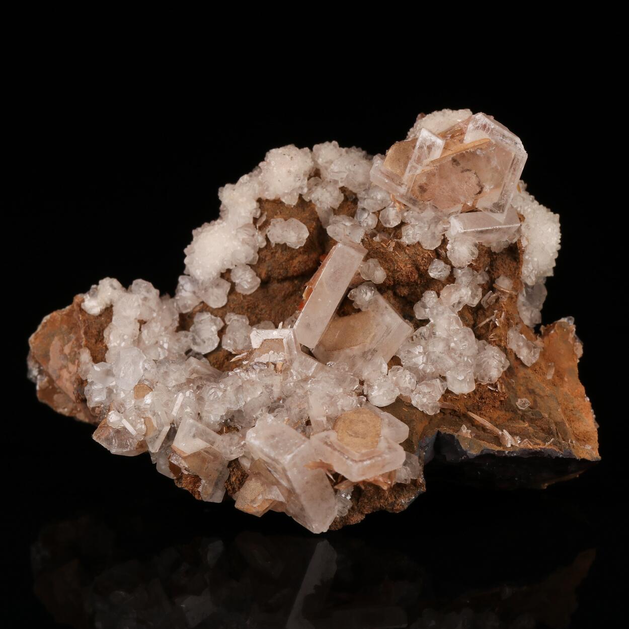 Inesite On Calcite With Baryte