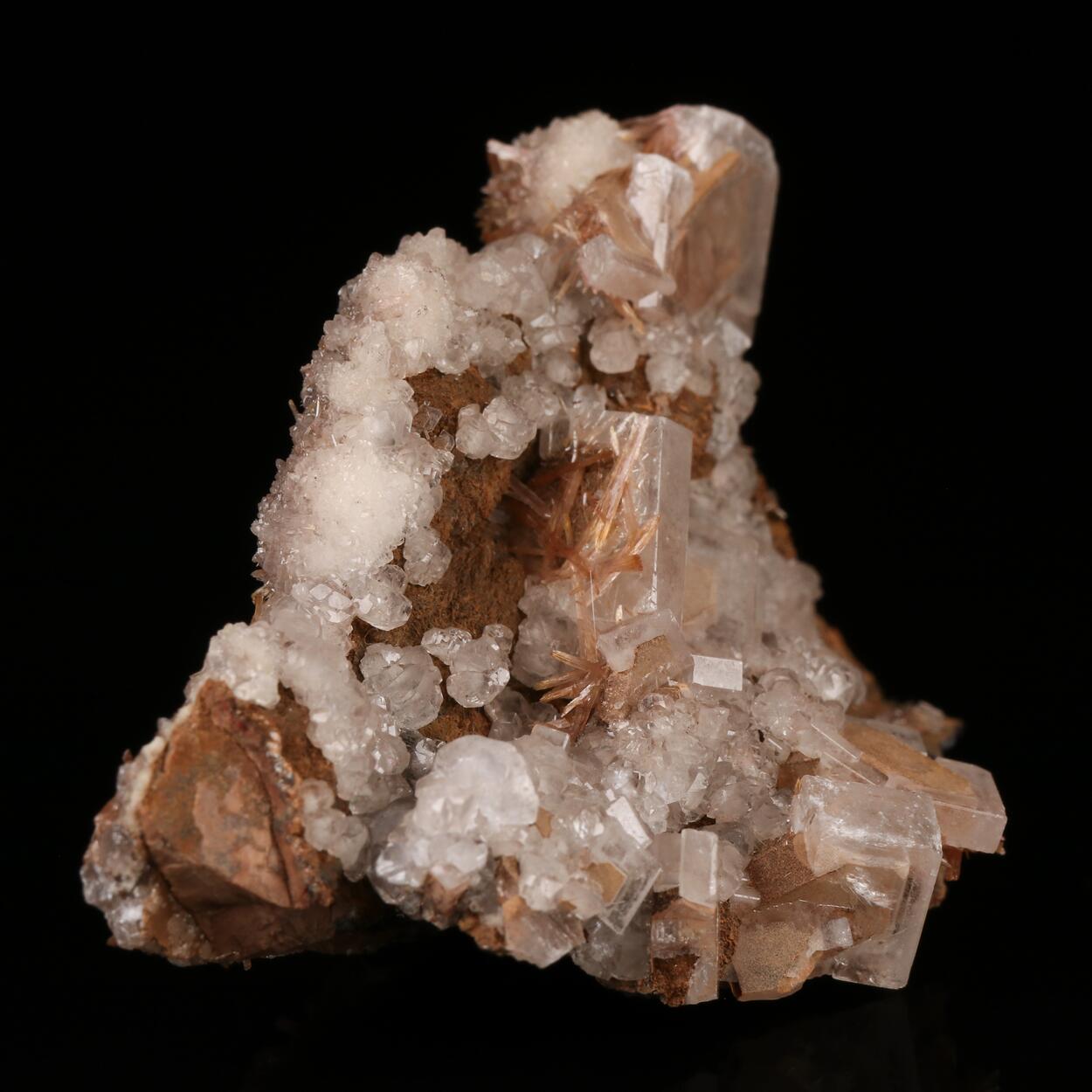 Inesite On Calcite With Baryte