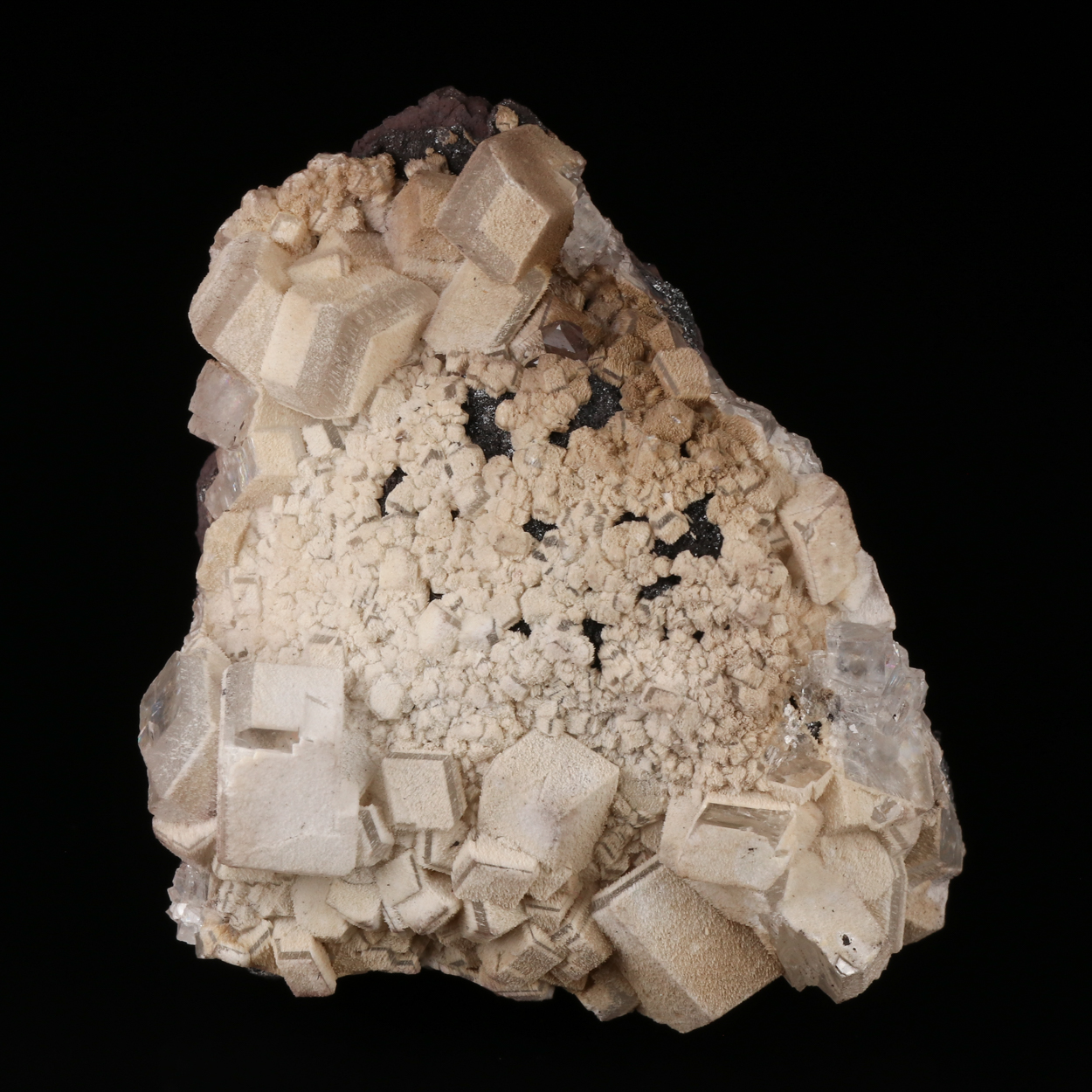 Epitaxial Calcite On Calcite With Hausmannite