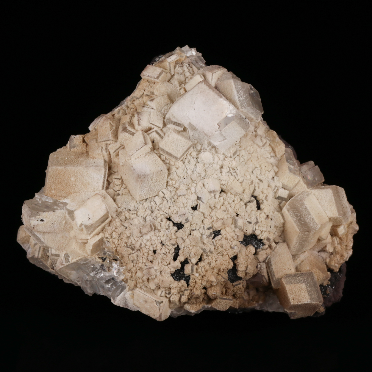 Epitaxial Calcite On Calcite With Hausmannite