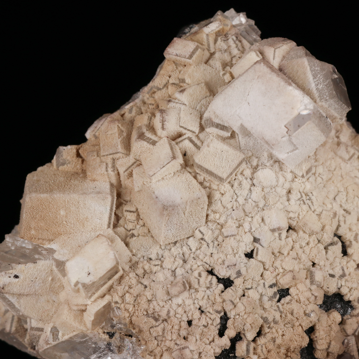 Epitaxial Calcite On Calcite With Hausmannite