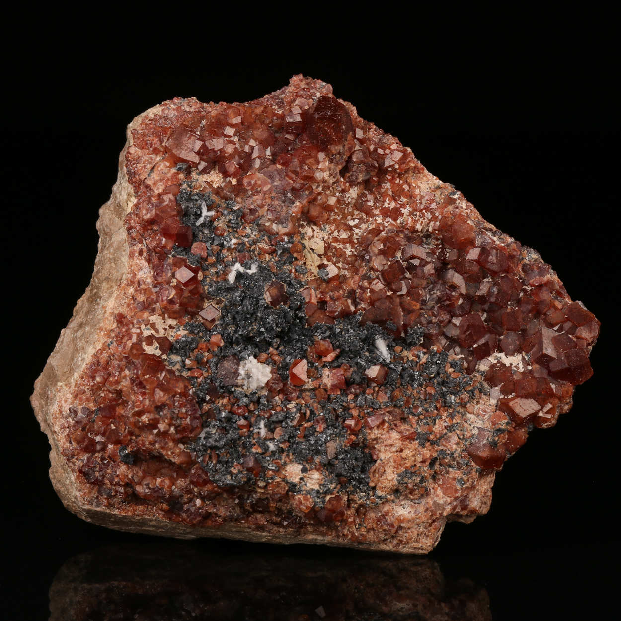 Andradite With Hausmannite & Calcite