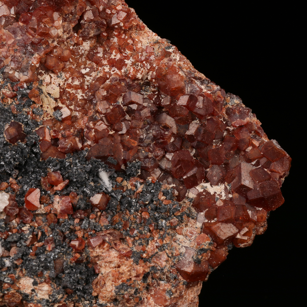 Andradite With Hausmannite & Calcite